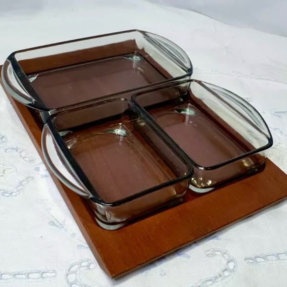 💠 6 MCM Danish Cabaret Glass Trays Bowls set vintage Denmark tinted EUC dishes - Picture 15 of 16